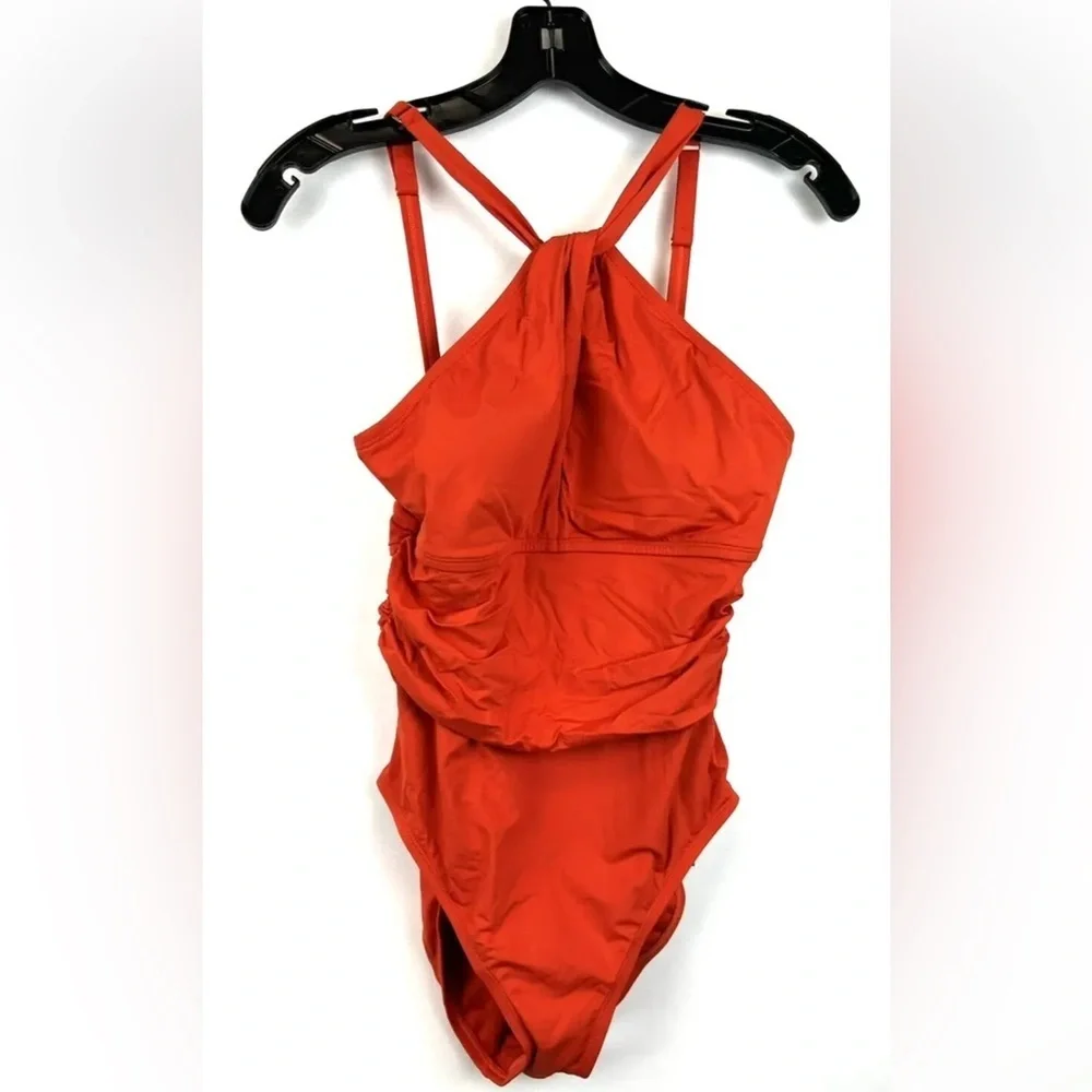 Bleu Rod Beattie Womens Goddess Keyhole High Neck Swimsuit Desert Sun Size 8